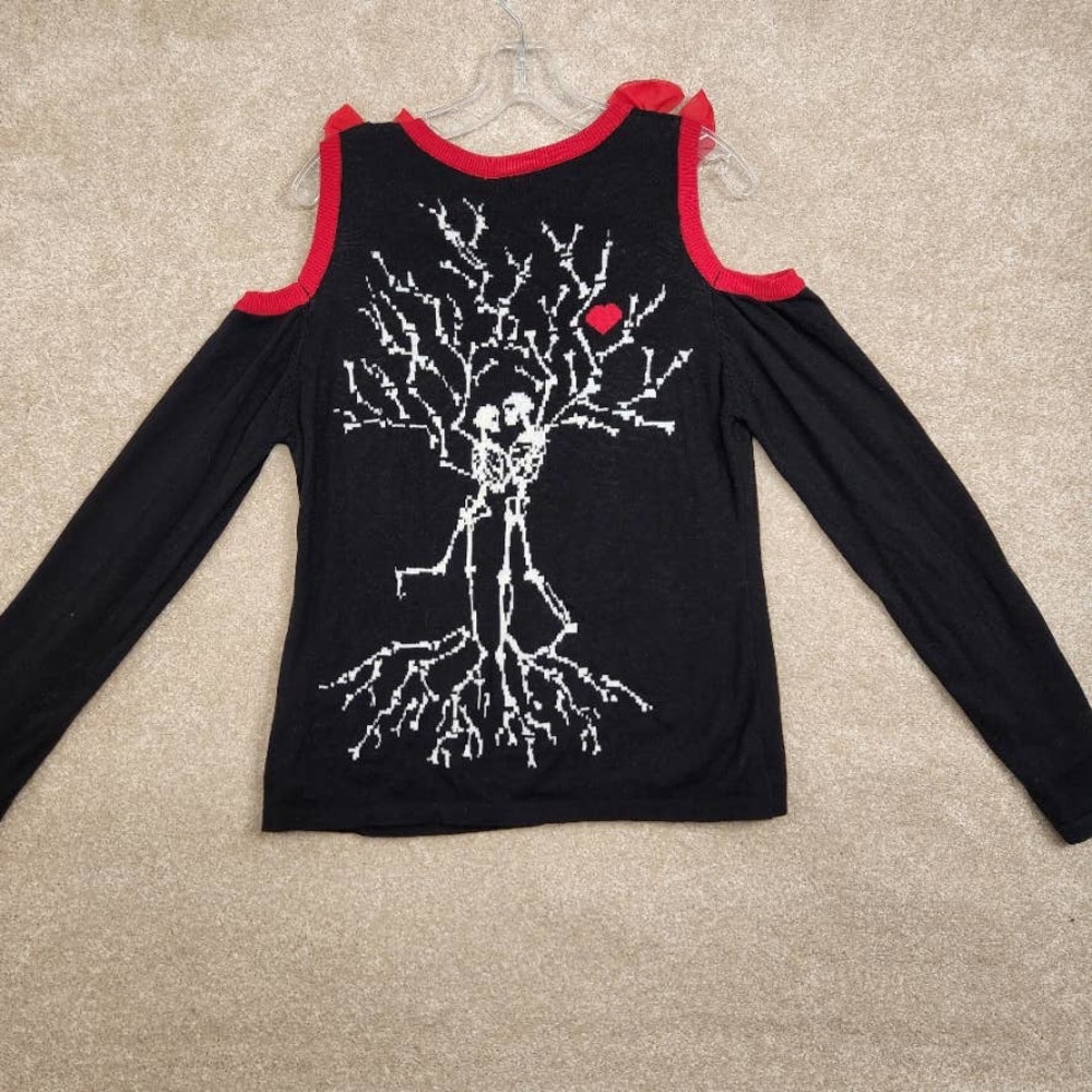 Too Fast Brand Cirque Couture Goth Skeleton Cardigan Size XL